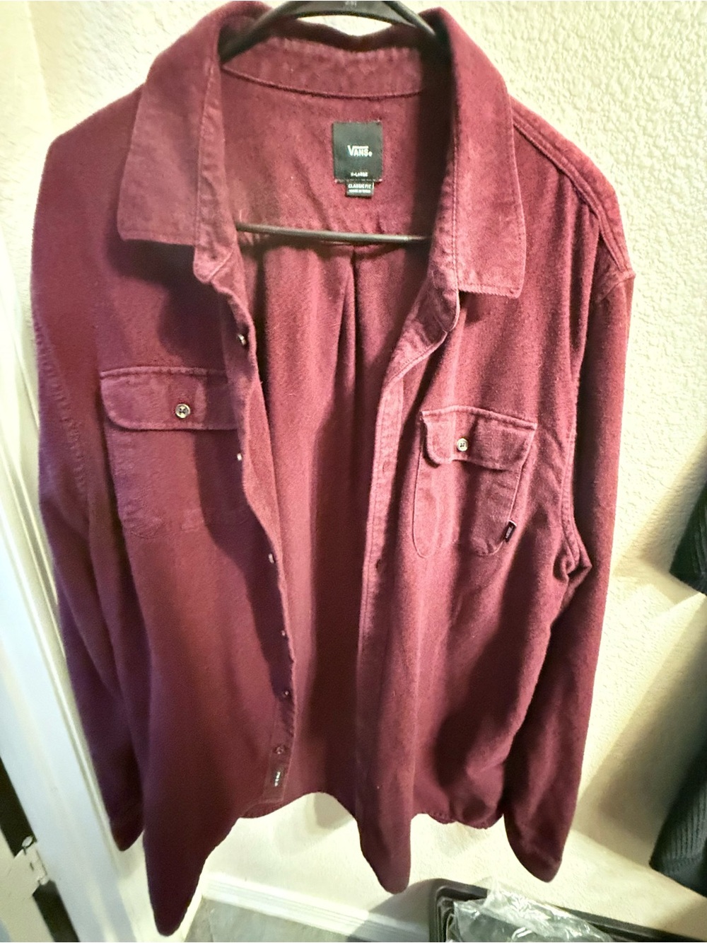 Vans Men's Long-Sleeve Button-Up Shirt Jacket in Plum